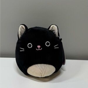Brand new 5” Autumn Squishmallow Black and Cream Stuffed Animal Cat